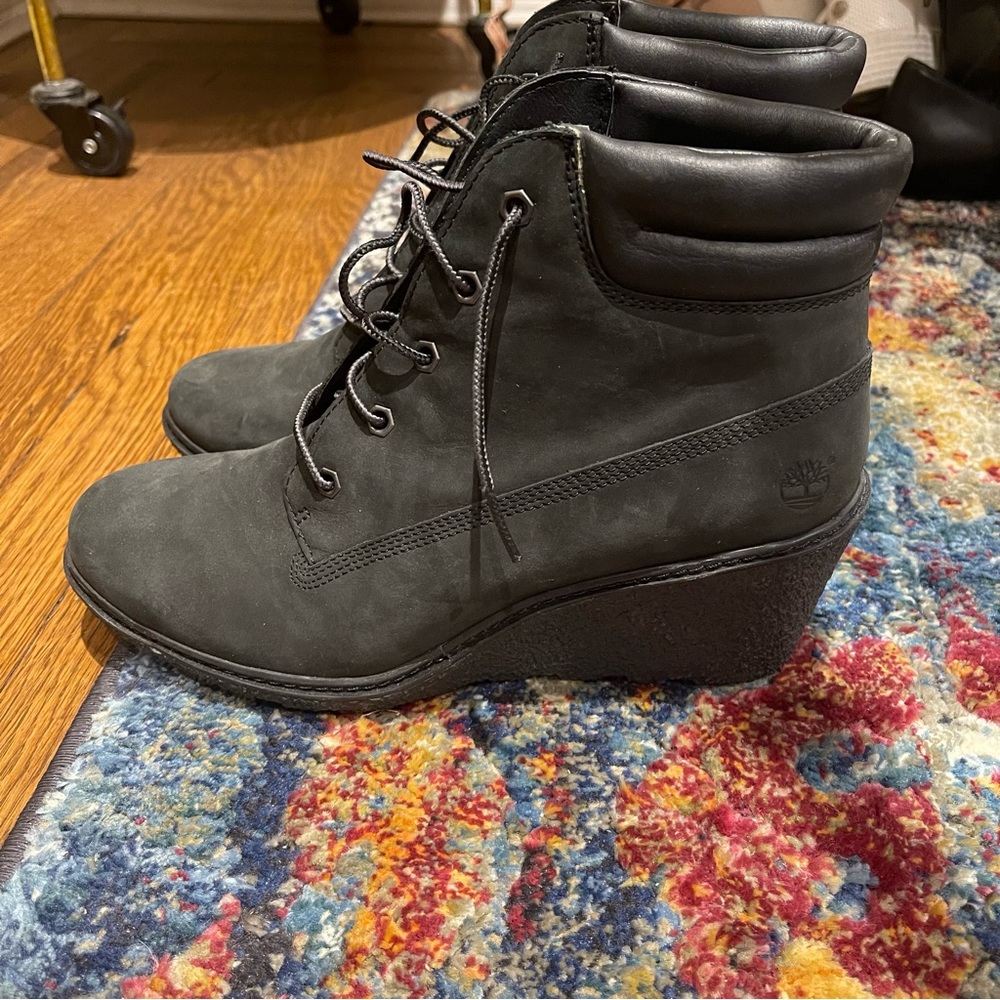 NWOB: Timberland Black Wedge Bootie